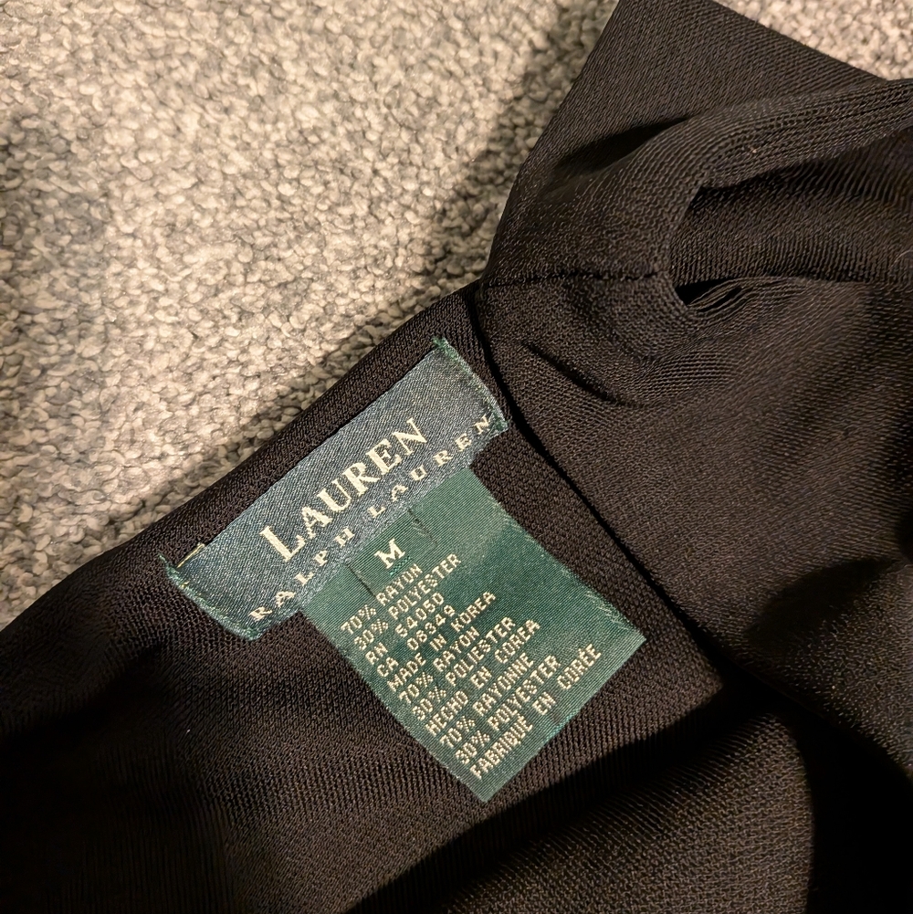 Ralph Lauren Black One Shoulder Gown Size Medium - Picture 4 of 6
